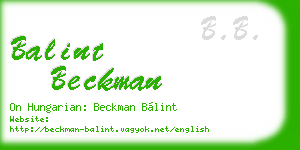 balint beckman business card