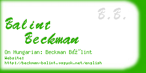 balint beckman business card